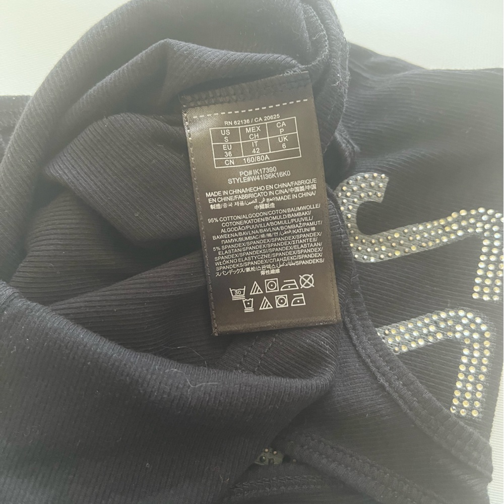 Guess Black Tank Top with Rhinestone Logo - Picture 4 of 4